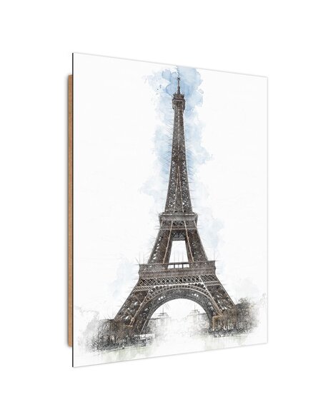 Tableau Eiffel Tower imprimé sur bois