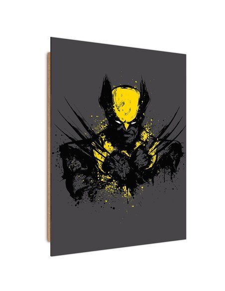 Tableau with sharp claws Superhero imprimé sur bois