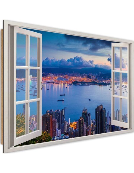 Tableau city view imprimé sur bois