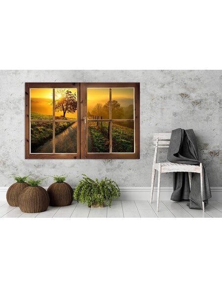 Tableau the road to the west imprimé sur bois