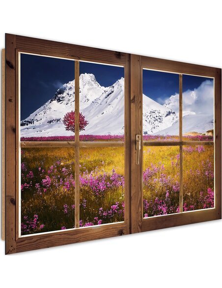 Tableau snowy mountain imprimé sur bois