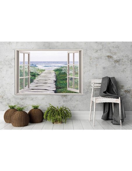 Tableau descent to the beach 2 imprimé sur bois