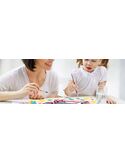 Kit de peinture par numéros lotus, deux personnes en train de peindre à table