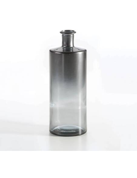 Vase 15x15x40 Verre Argent