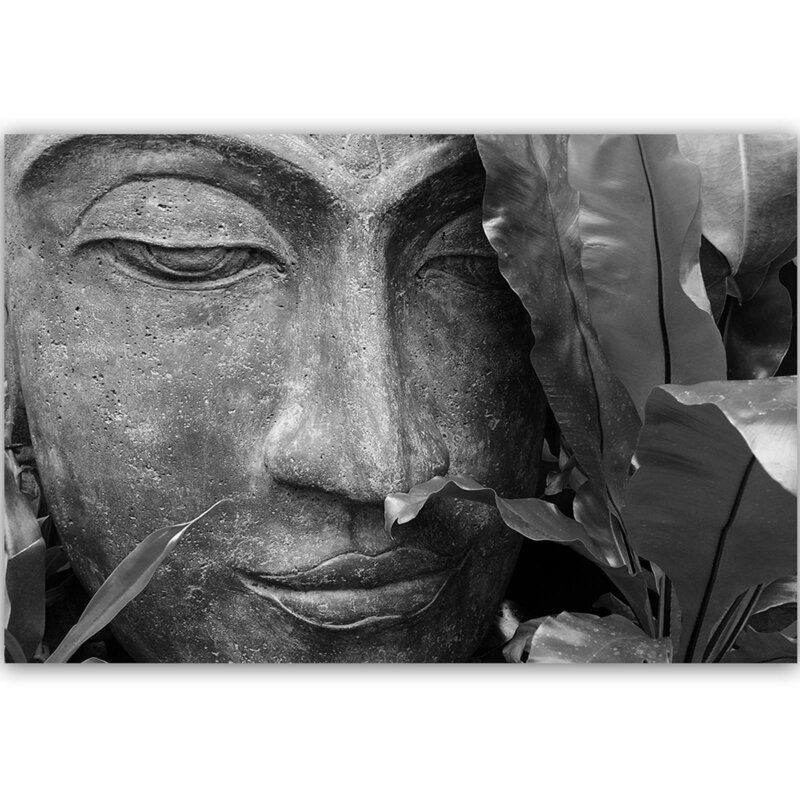 Tableau Buddha Face With A Leaf 3