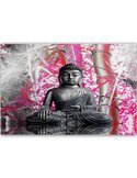 Tableau bouddha et bambou, vue de face en fond blanc