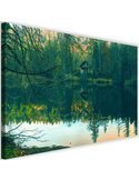 Tableau maison du lac 3 vert