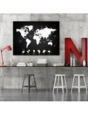Tableau carte du monde en mise en situation au-dessus d'un bureau
