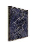 Tableau carrés d'or bleu, encadré d'un filet doré