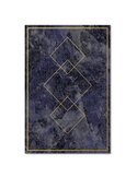Tableau carrés d'or vu de face, losanges dorés sur fond bleu marbré