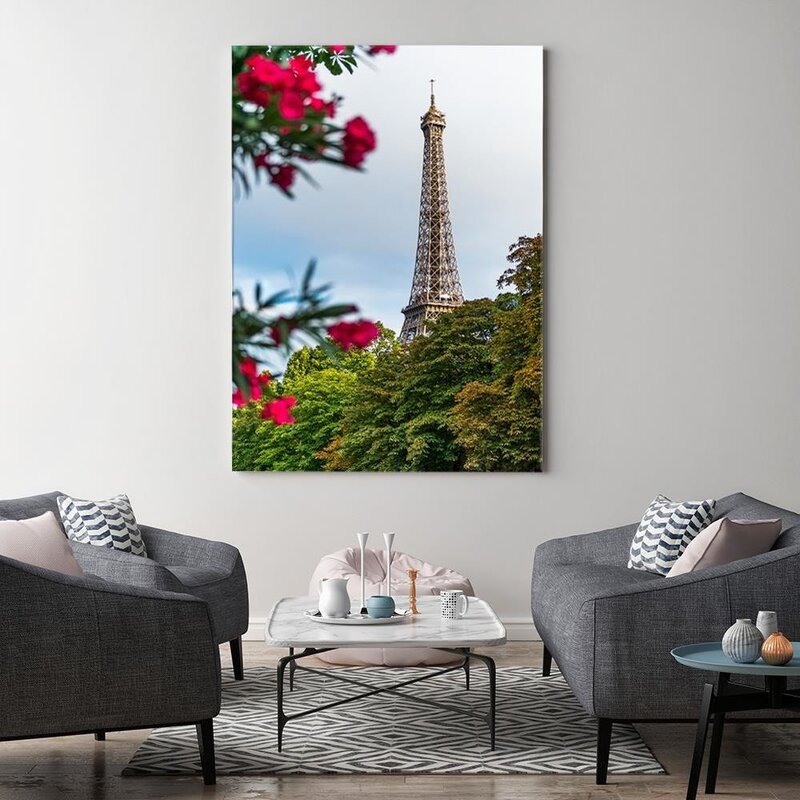 Tableau Eiffel Tower And Flower