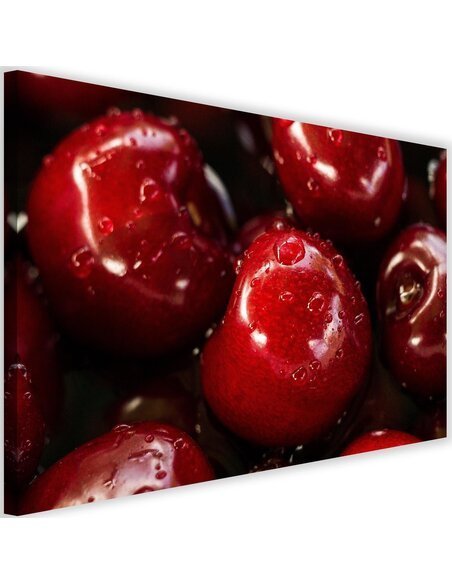 Tableau Cherries In Water Drops