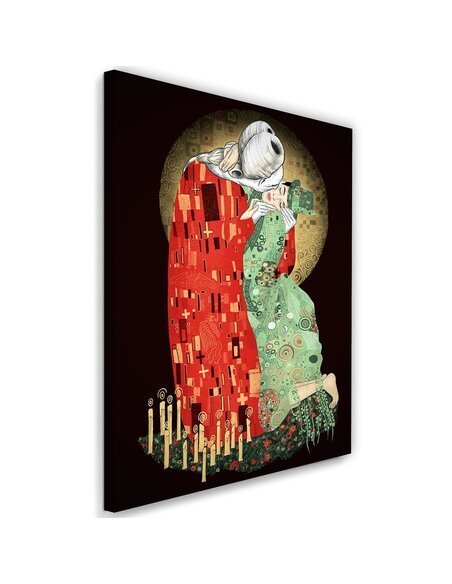 Tableau Kiss Amid Candles