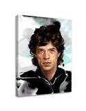 Tableau portrait de Mike Jagger en toile blanche, vu de côté