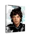 Tableau portrait de Mike Jagger en toile blanche, vu de côté