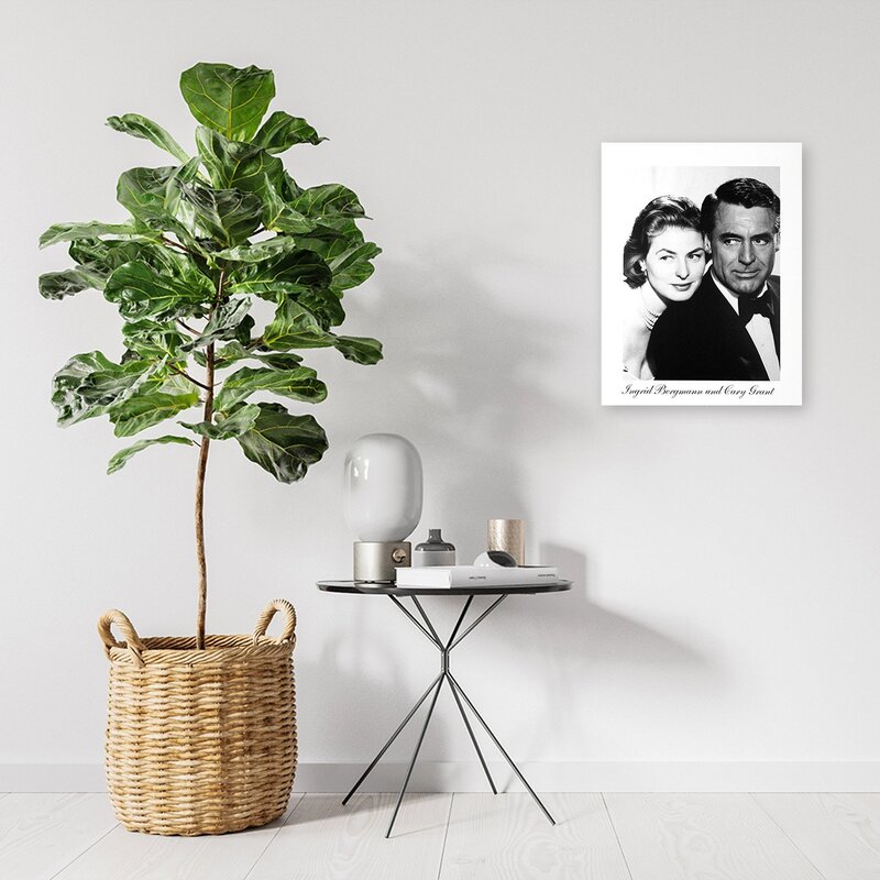 Tableau bois Ingrid Bergman and Cary Grant