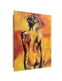 Tableau bois nude woman