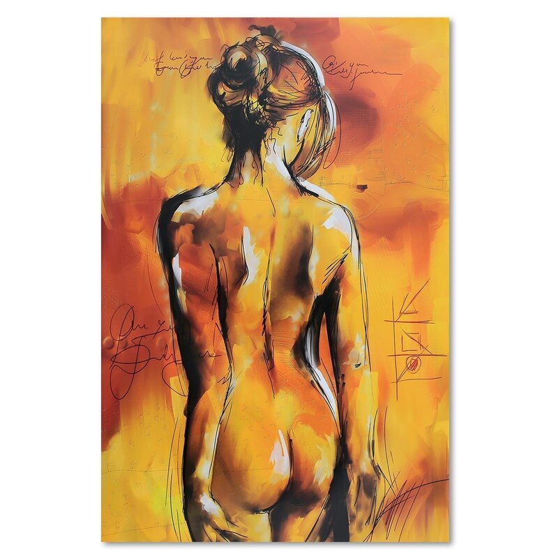 Tableau bois nude woman