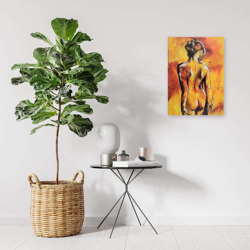 Tableau bois nude woman