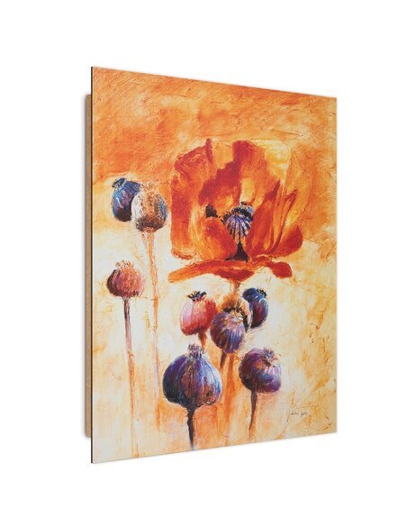 Tableau bois Abstract poppies