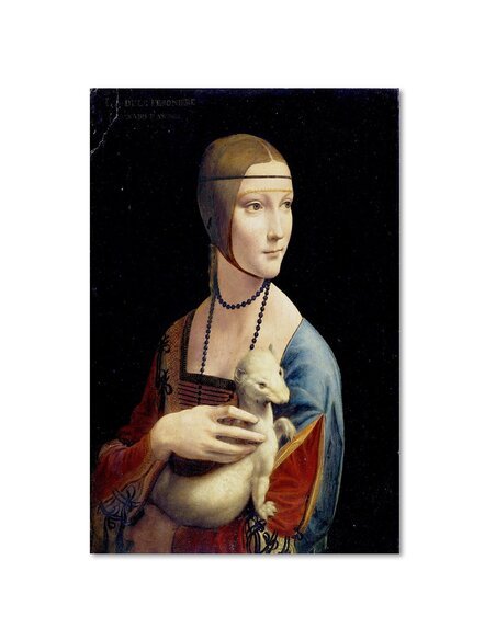 Tableau bois Reproduction image of Leonardo da Vinci - "Lady with an Ermine"