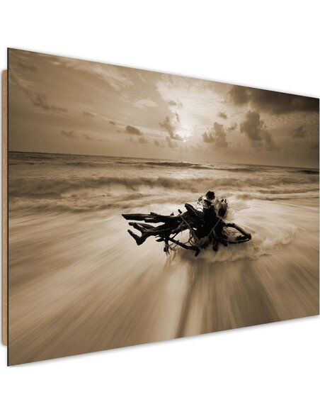 Tableau bois branch on the seashore 1