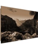 Tableau bois Between the rocks 1