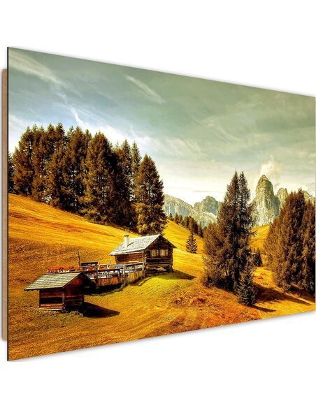 Tableau bois Cabin in the mountains