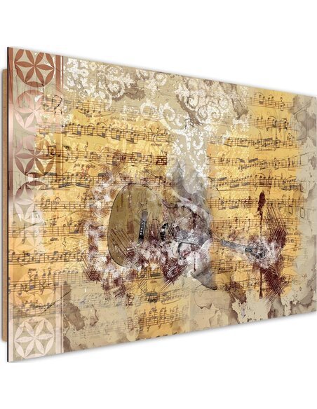 Tableau bois Abstraction with a guitar