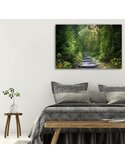 Tableau bois Path in green forest