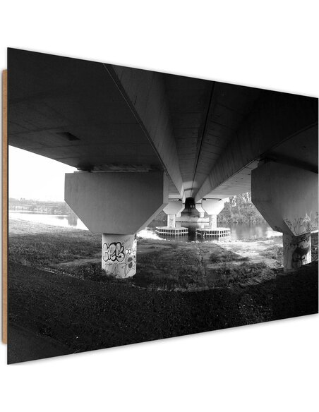 Tableau bois At the concrete bridge