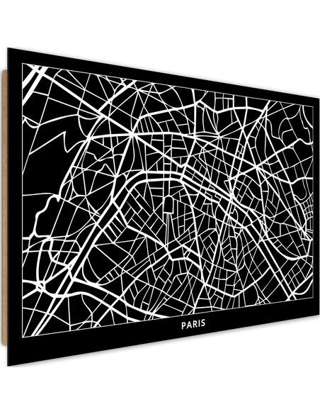 Tableau bois Plan of Paris