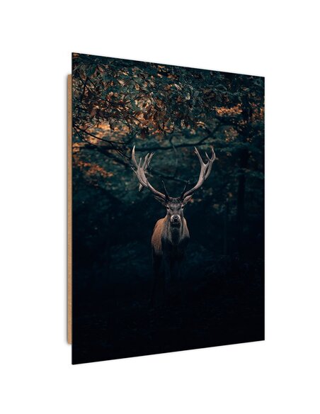 Tableau bois deer in the bushes