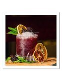 Tableau bois Red drink and lemon slices
