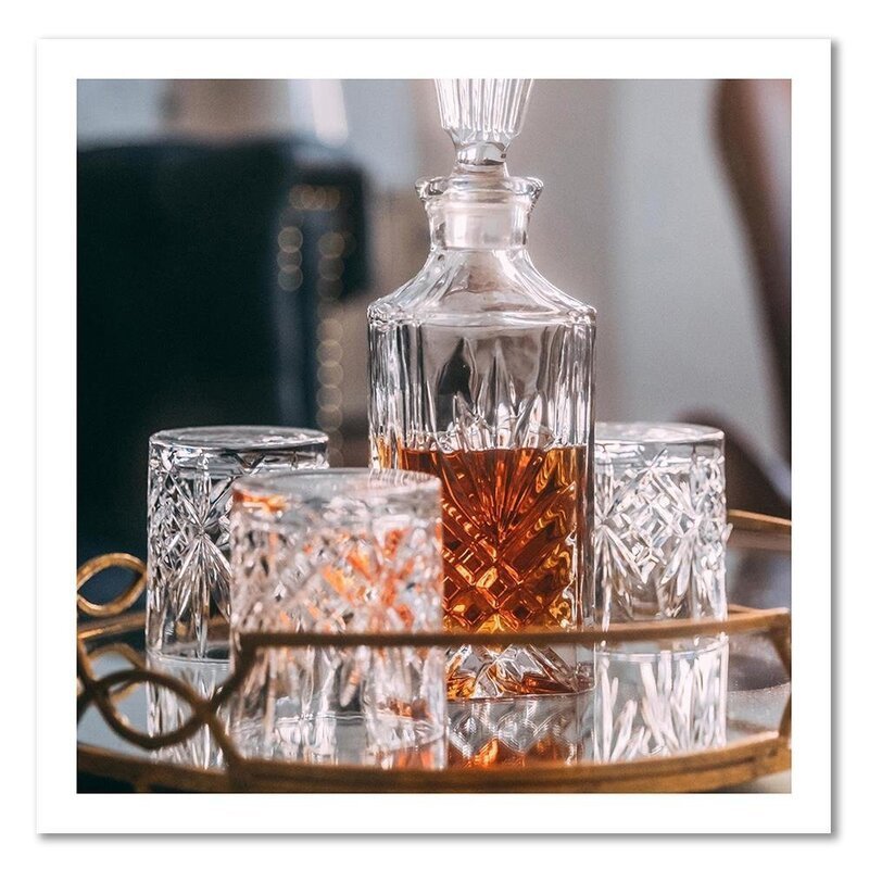 Tableau bois whiskey decanter