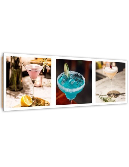 Tableau bois Three glasses