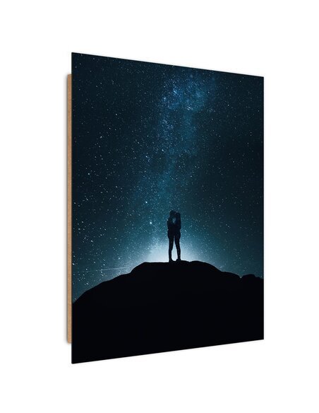 Tableau bois Love in the starlight