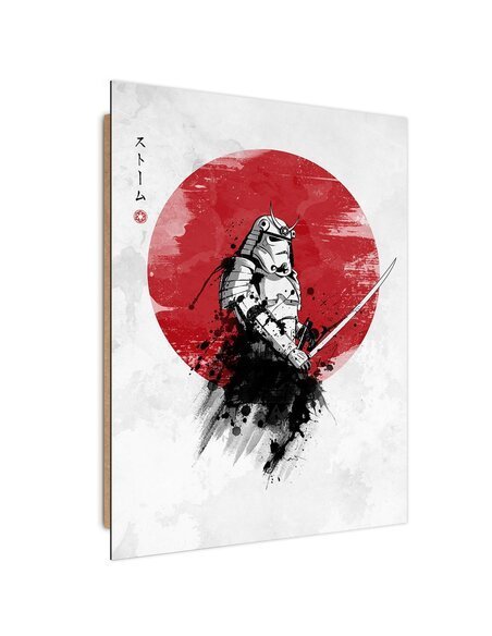 Tableau bois abstract samurai