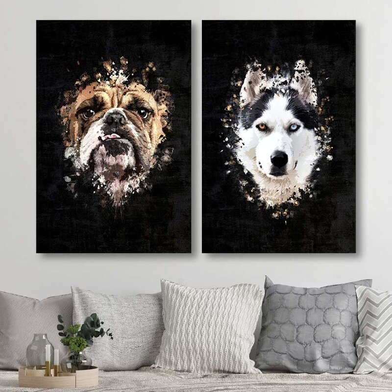 Tableau bois English Bulldog