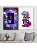 Tableau bois abstract collage