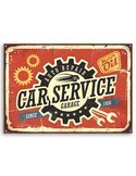 Tableau retro service de voiture vue de face en plein cadrage