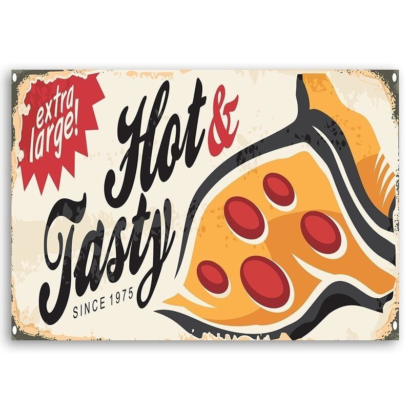 Tableau bois Retro - pizza