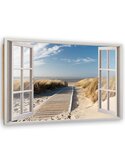 Tableau bois window footbridge to the beach