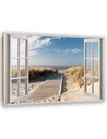 Tableau bois window footbridge to the beach