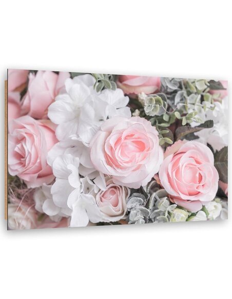 Tableau bois Pink roses