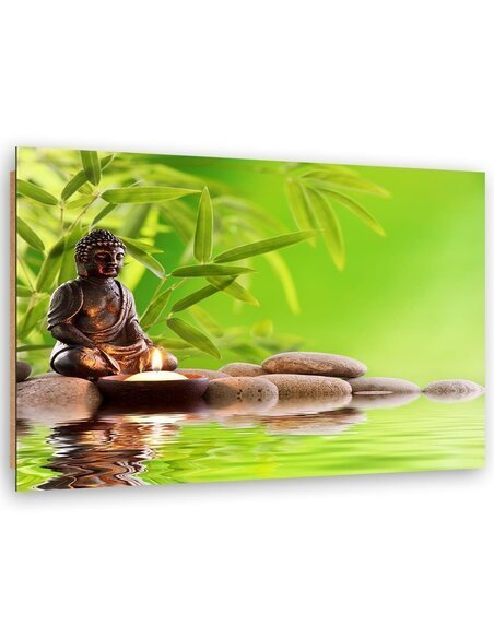 Tableau bois Buddha Zen