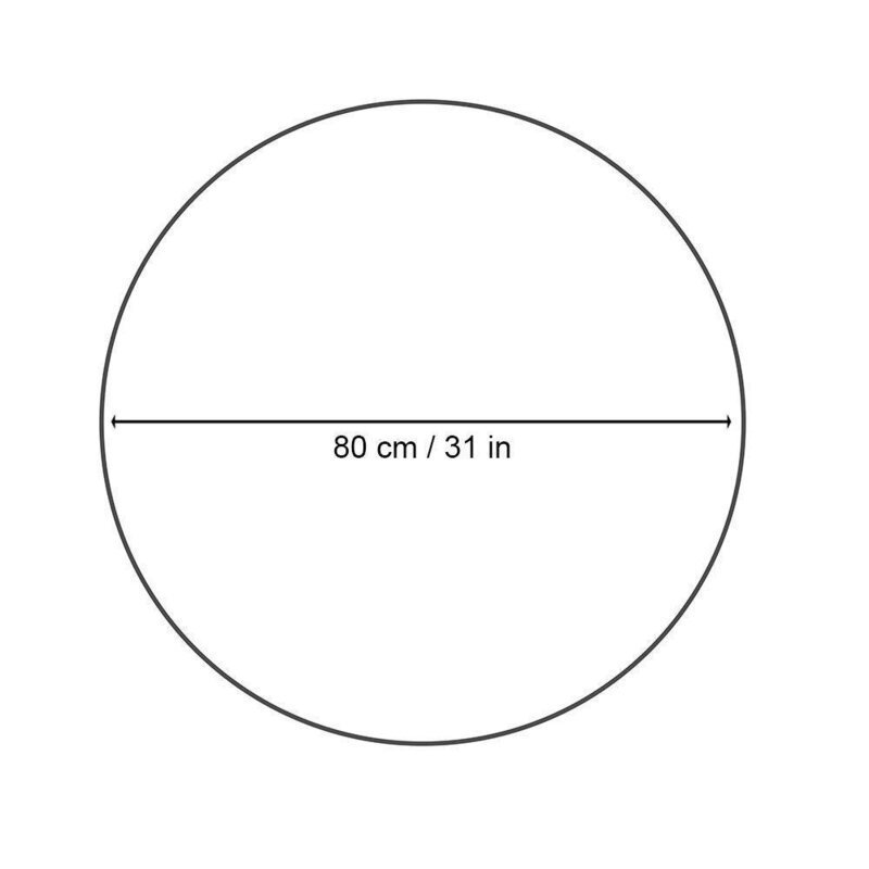 Tableau route des bois jusqu'au sommet, schéma de dimensions d'un diamètre de 80 cm