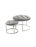 Tabourets gigognes Becky 825 (lot de 2) | Kayoom | Gris et argent