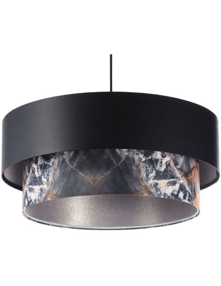 Suspension Duo ellegant | BPS Koncept | Satin noir décor velours multicolore intérieur gris brillant