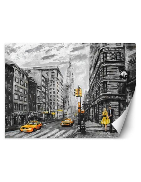 Papier peint taxi new-yorkaisL | Feeby | Noir et blanc